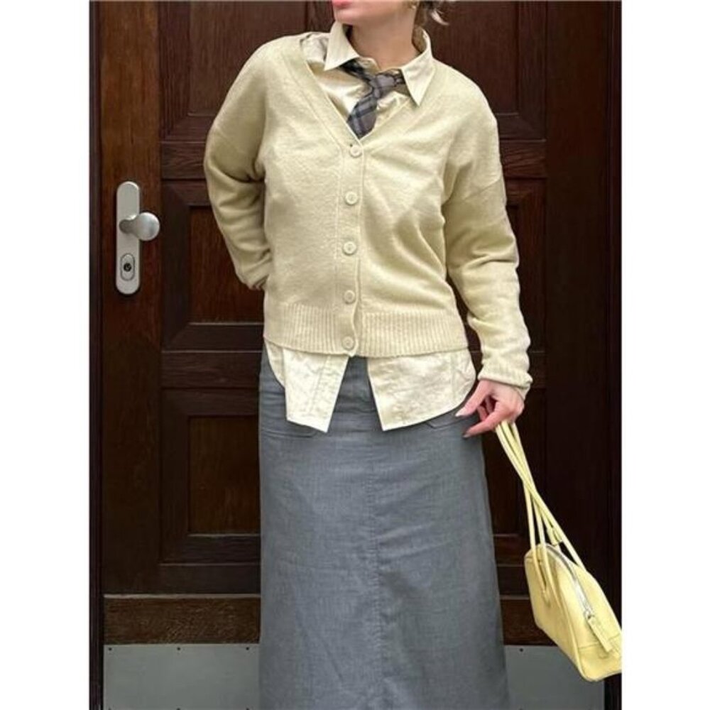 Casual Knit Button-Down Cardigan